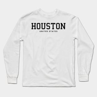 Houston Texas United States Vintage Minimalist Houston Texas State Name Sport Design Tees Long Sleeve T-Shirt